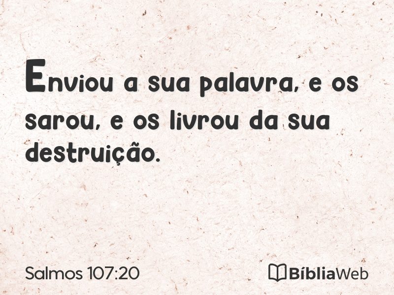 Salmos 107:20 em imagem para compartilhar