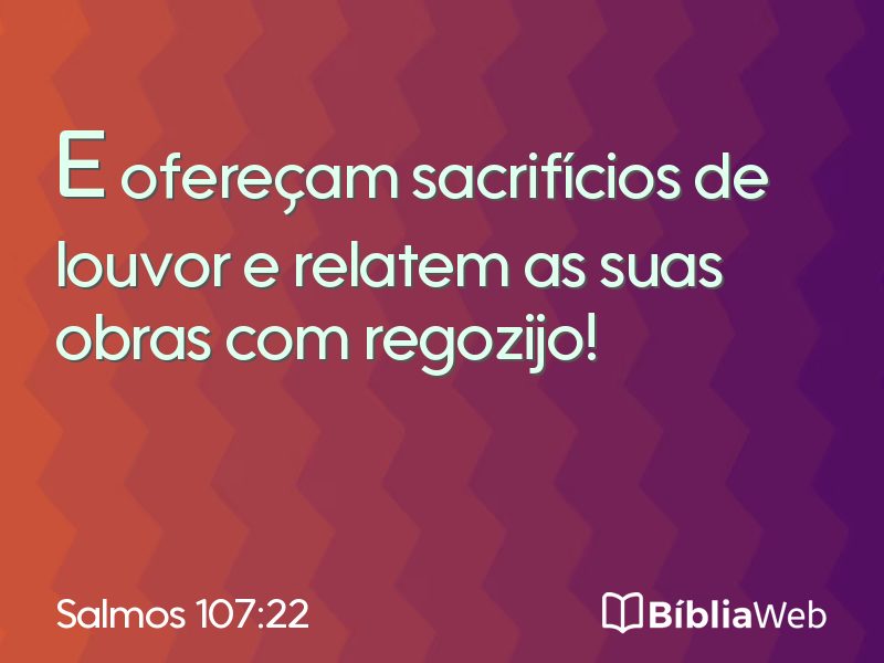 Salmos 107:22 em imagem para compartilhar