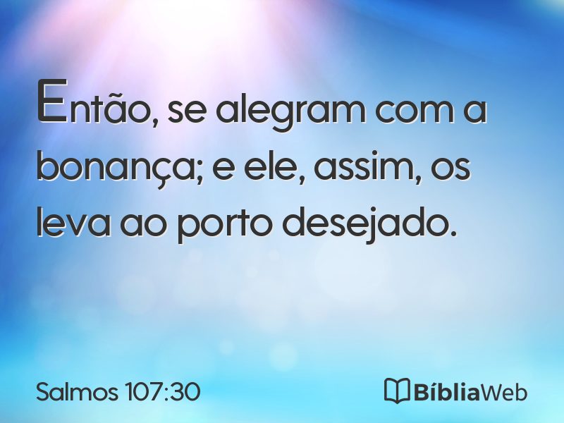 Salmos 107:30 em imagem para compartilhar