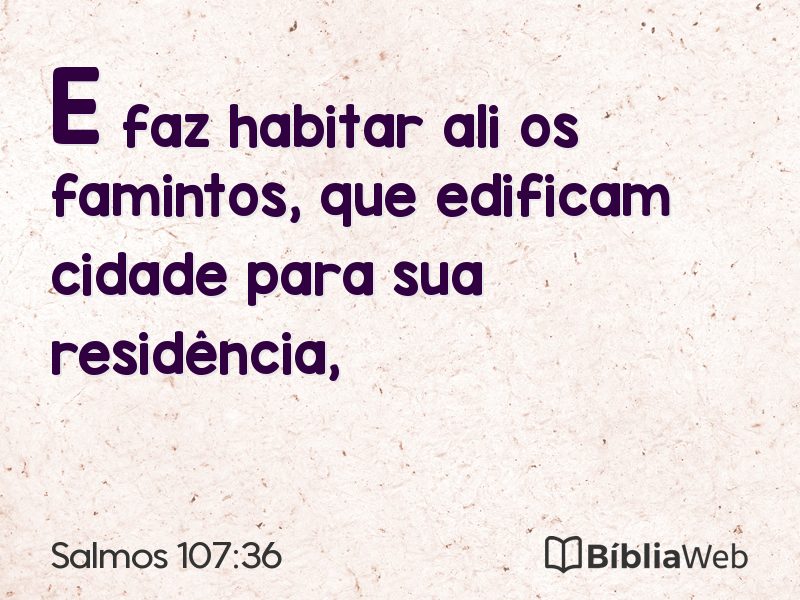 Salmos 107:36 em imagem para compartilhar