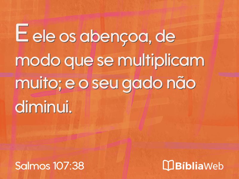 Salmos 107:38 em imagem para compartilhar