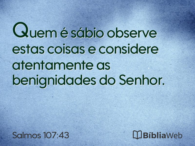 Salmos 107:43 em imagem para compartilhar