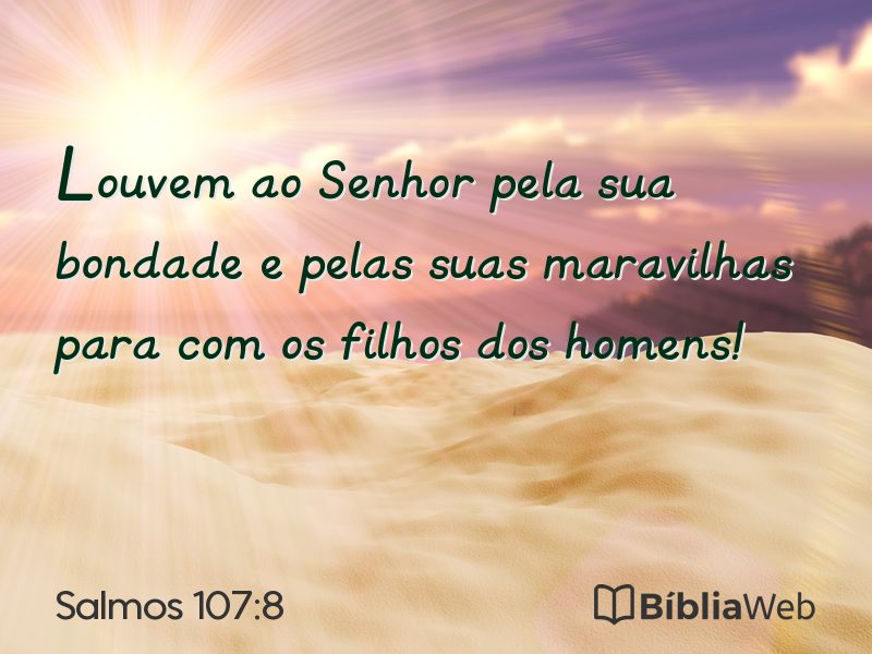 Salmos 107:8 em imagem para compartilhar