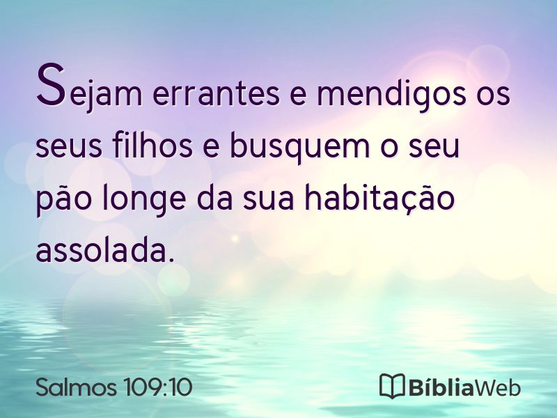 Salmos 109:10 em imagem para compartilhar