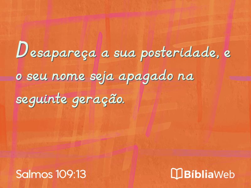 Salmos 109:13 em imagem para compartilhar
