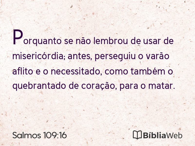 Salmos 109:16 em imagem para compartilhar