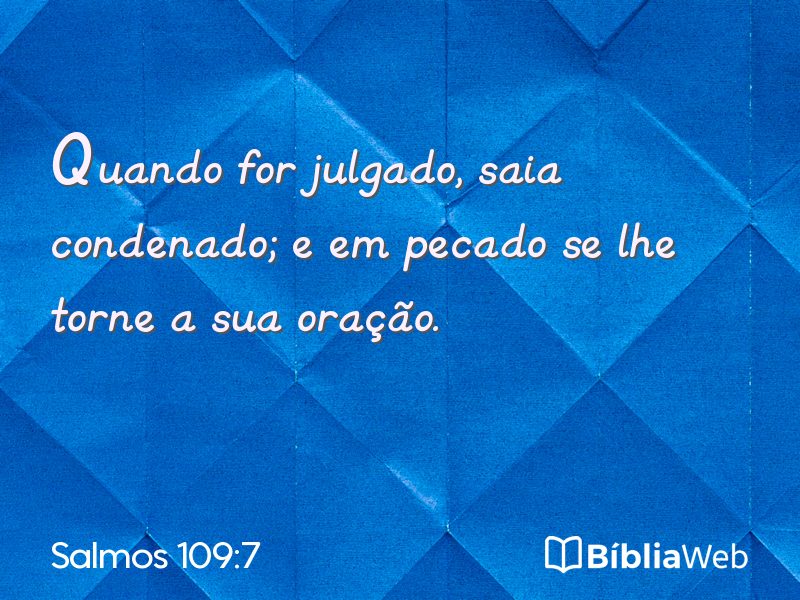 Salmos 109:7 em imagem para compartilhar