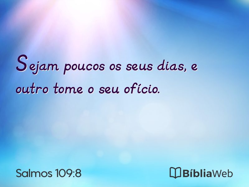 Salmos 109:8 em imagem para compartilhar