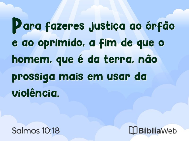 Salmos 10:18 em imagem para compartilhar