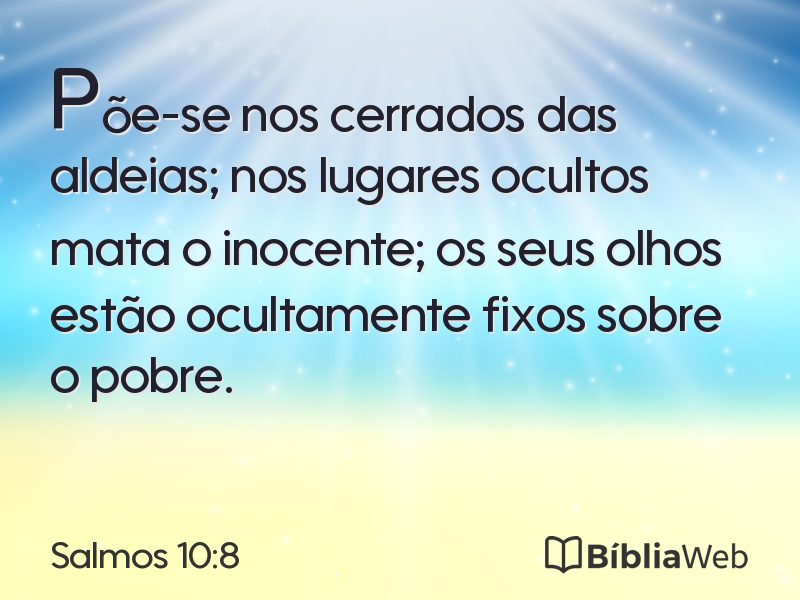 Salmos 10:8 em imagem para compartilhar
