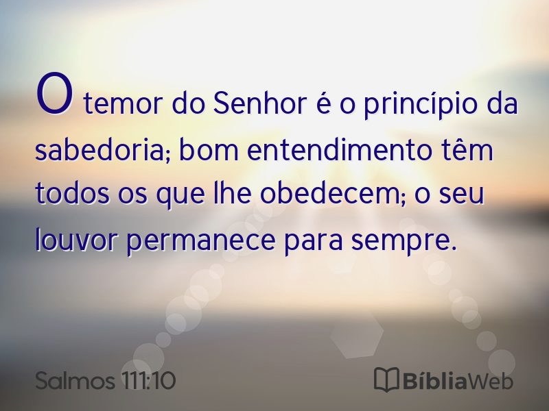 Salmos 111:10 em imagem para compartilhar