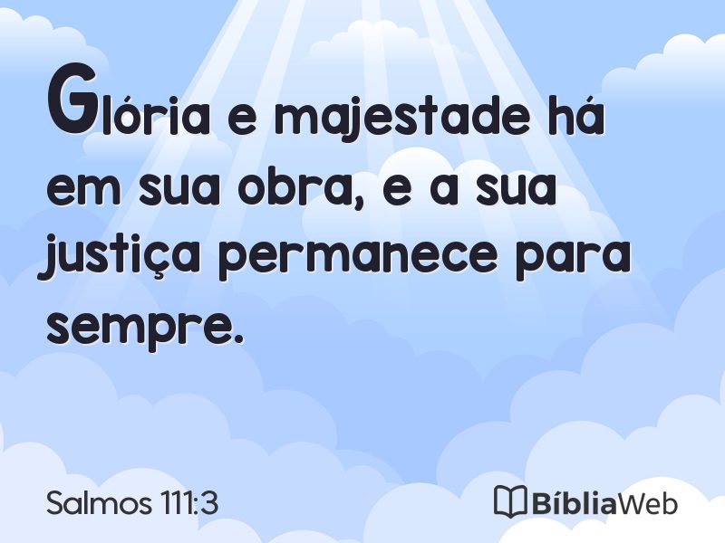 Salmos 111:3 em imagem para compartilhar