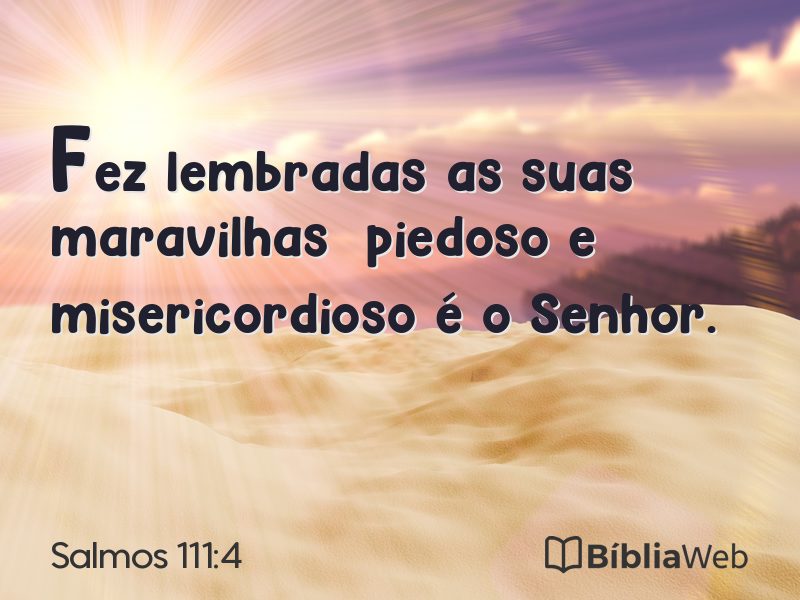Salmos 111:4 em imagem para compartilhar