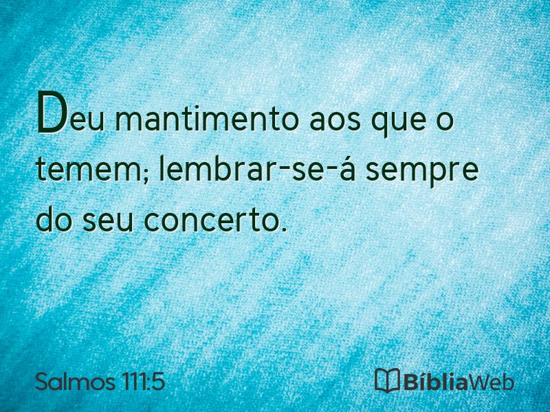 Salmos 111:5 em imagem para compartilhar