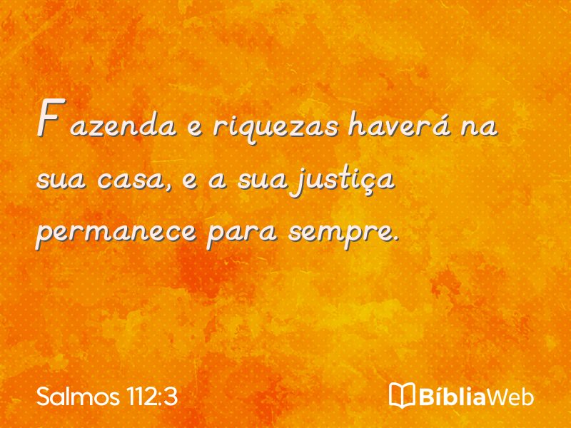 Salmos 112:3 em imagem para compartilhar