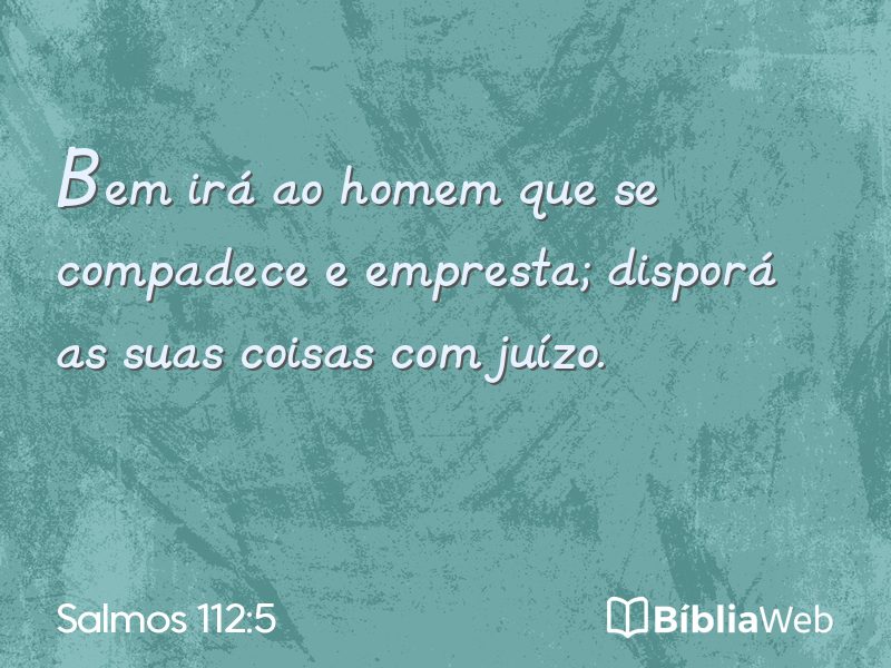 Salmos 112:5 em imagem para compartilhar
