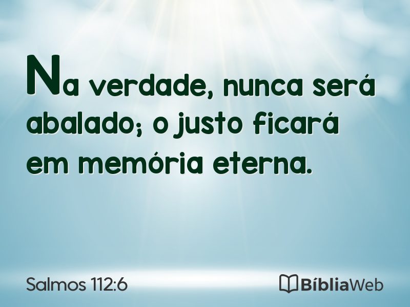 Salmos 112:6 em imagem para compartilhar