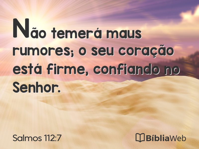 Salmos 112:7 em imagem para compartilhar