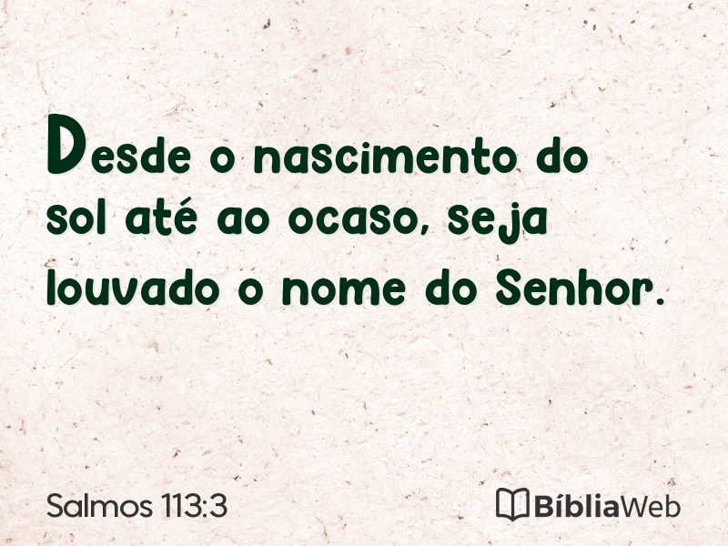 Salmos 113:3 em imagem para compartilhar