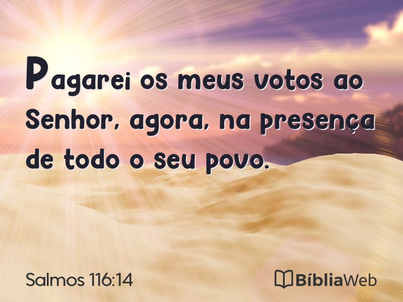 Salmos 116:14 em imagem para compartilhar