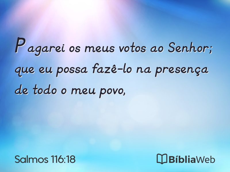 Salmos 116:18 em imagem para compartilhar