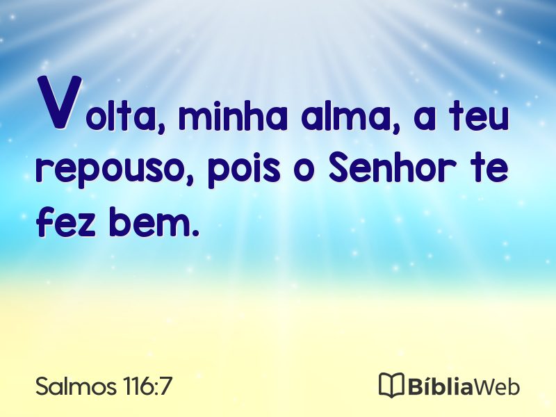 Salmos 116:7 em imagem para compartilhar