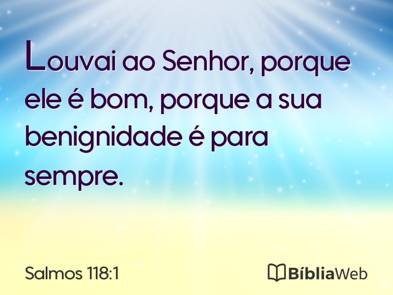 Salmos 118:1 em imagem para compartilhar