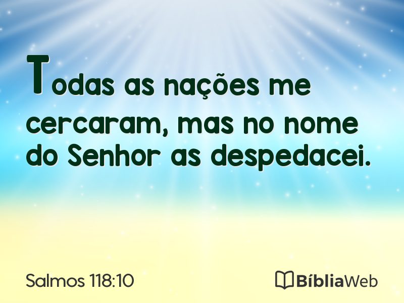 Salmos 118:10 em imagem para compartilhar