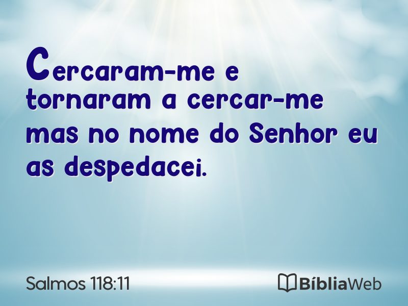 Salmos 118:11 em imagem para compartilhar