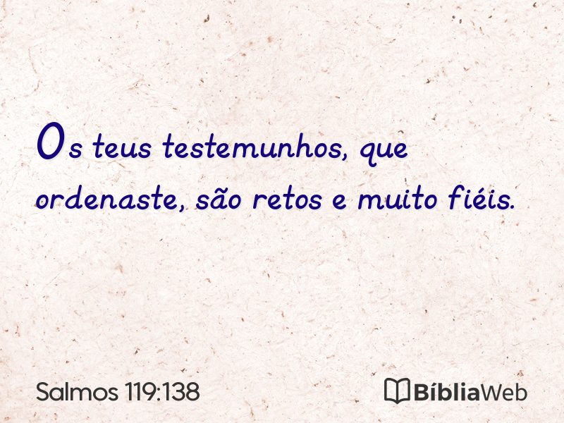 Salmos 119:138 em imagem para compartilhar