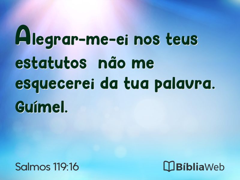Salmos 119:16 em imagem para compartilhar