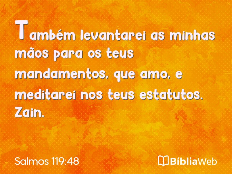 Salmos 119:48 em imagem para compartilhar