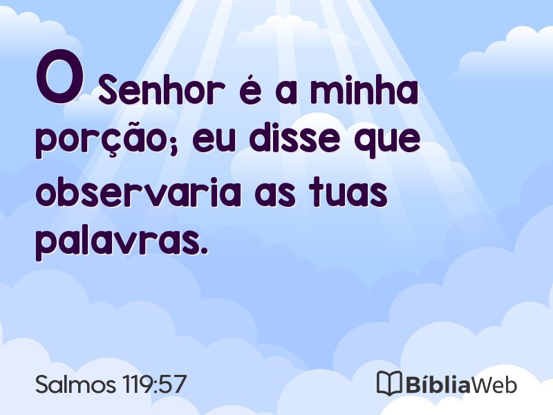 Salmos 119:57 em imagem para compartilhar
