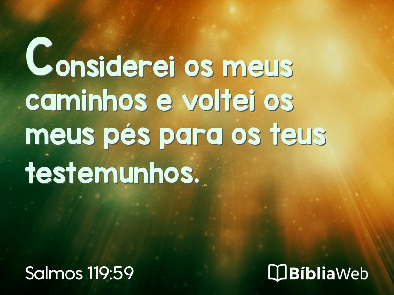 Salmos 119:59 em imagem para compartilhar