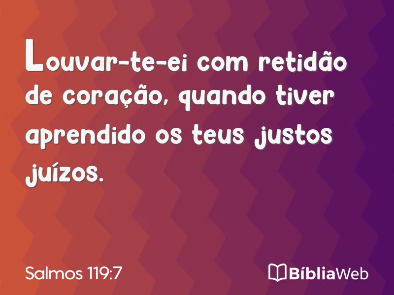 Salmos 119:7 em imagem para compartilhar