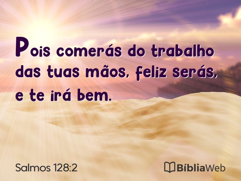 Salmos 128:2 em imagem para compartilhar