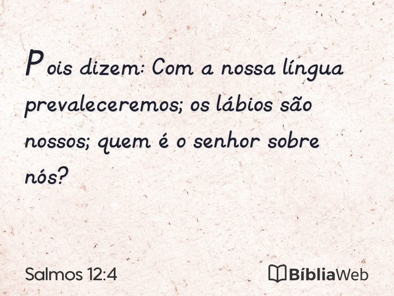 Salmos 12:4 em imagem para compartilhar