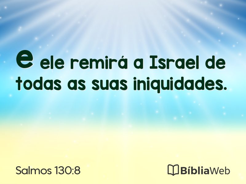Salmos 130:8 em imagem para compartilhar