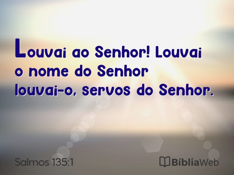 Salmos 135:1 em imagem para compartilhar