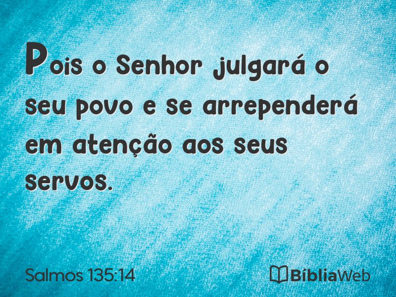 Salmos 135:14 em imagem para compartilhar
