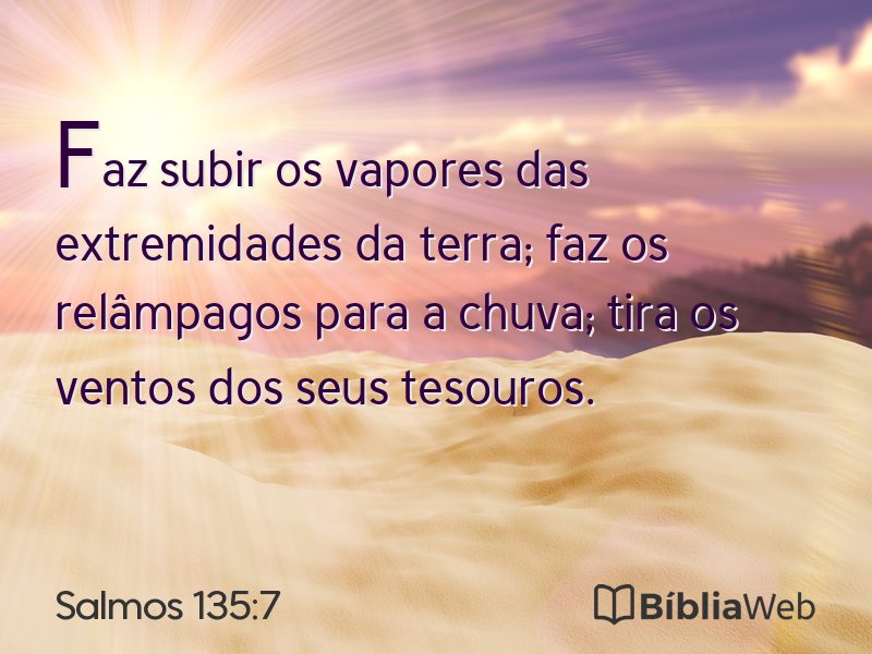Salmos 135:7 em imagem para compartilhar