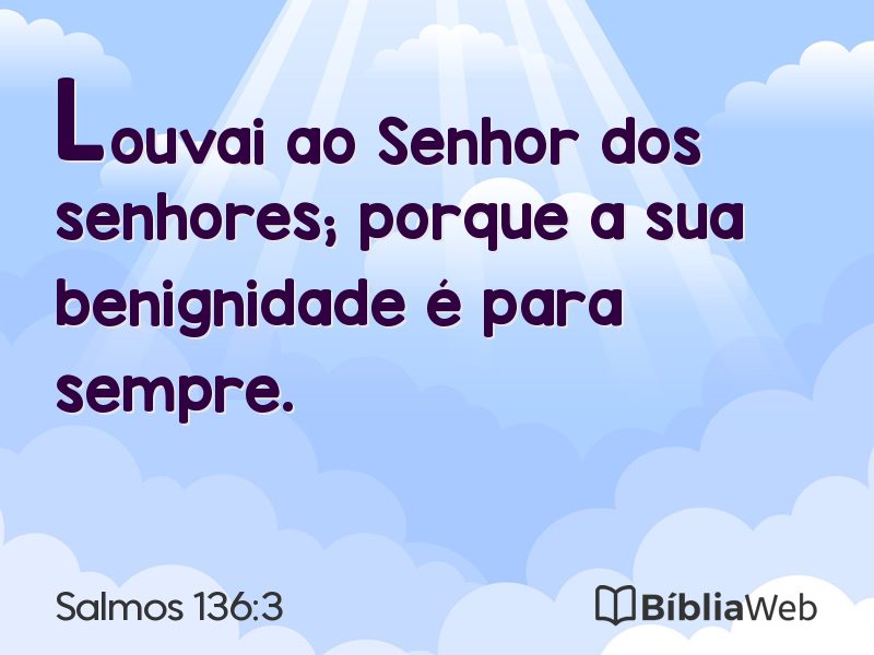 Salmos 136:3 em imagem para compartilhar