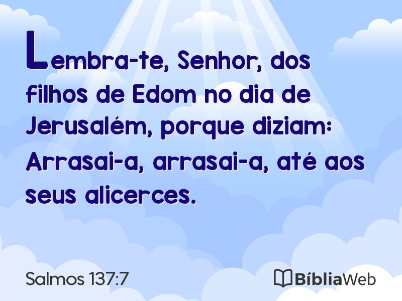 Salmos 137:7 em imagem para compartilhar