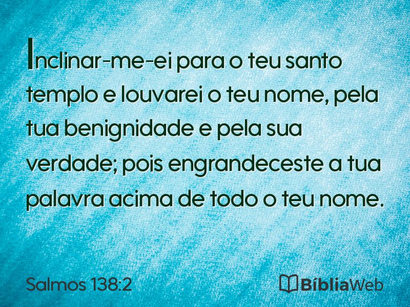 Salmos 138:2 em imagem para compartilhar