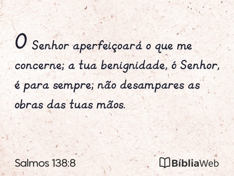 Salmos 138:8 em imagem para compartilhar