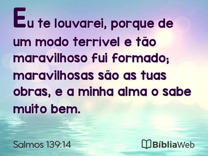 Salmos 139:14 em imagem para compartilhar