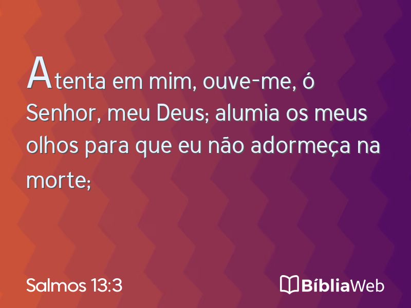 Salmos 13:3 em imagem para compartilhar