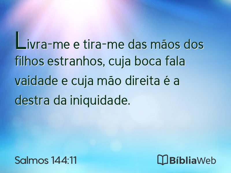 Salmos 144:11 em imagem para compartilhar