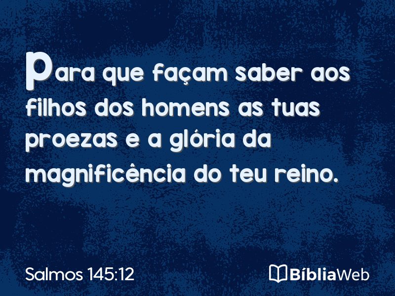 Salmos 145:12 em imagem para compartilhar