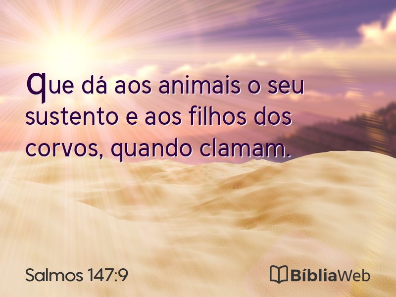 Salmos 147:9 em imagem para compartilhar